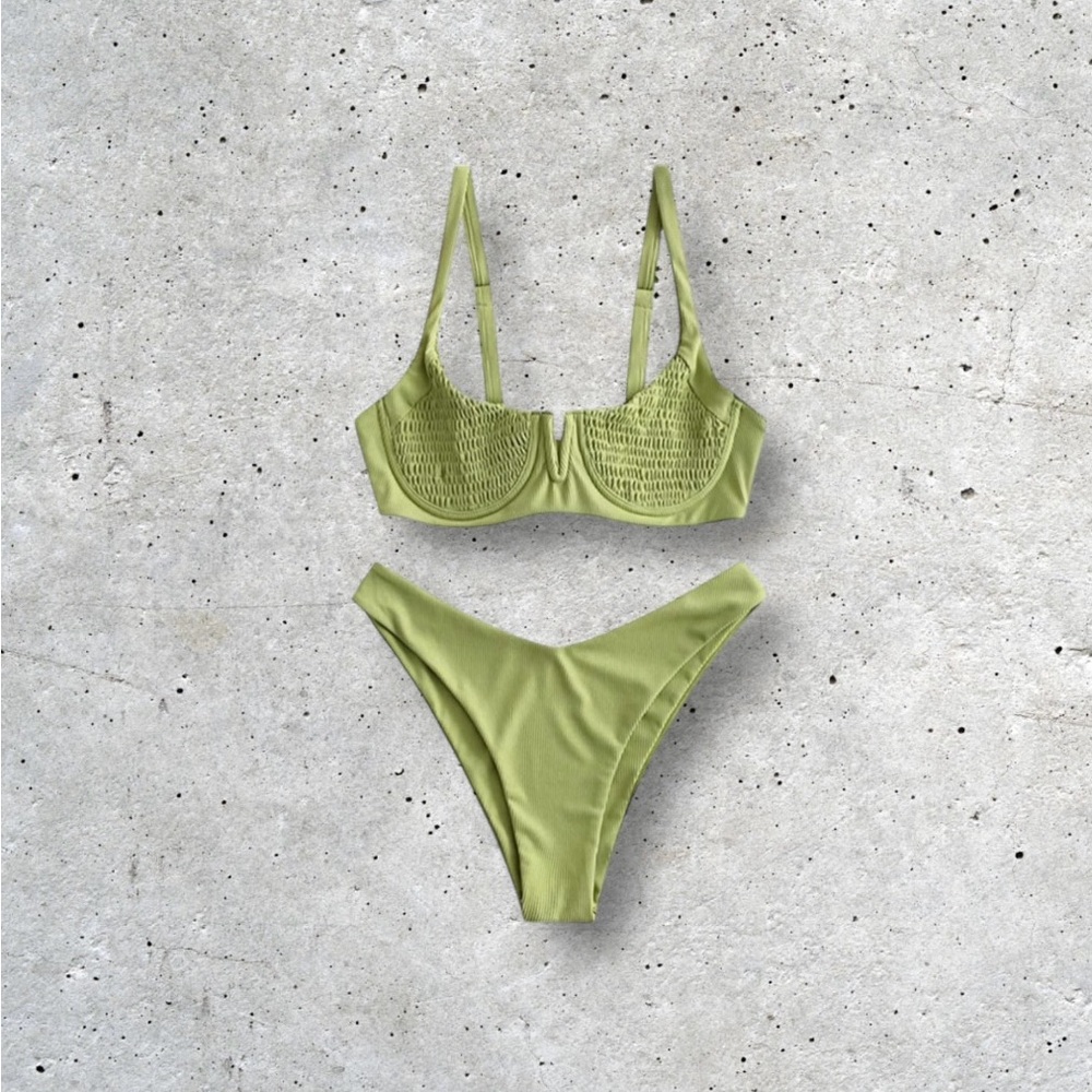 NWT Zaful Ribbed Bikini 2pc - Picture 4 of 8